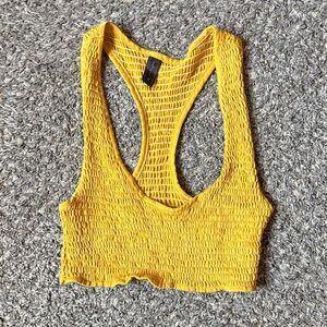 Vibrant Yellow Knit Crop Top